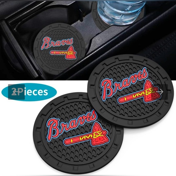 Braves Car Cup Holder Coasters for Baseball Fans,Atlanta Braves Car Coasters for - Picture 3 of 4